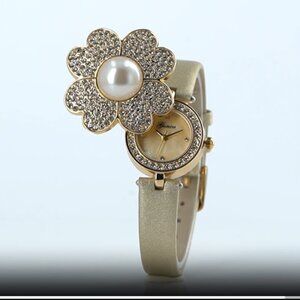 Genoa Austrian Crystal, Simulated Pearl Miyota Japanese Movement Watch